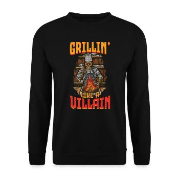 Grillin' Like A Villain - Unisex Sweatshirt - black - Front - Alina (178cm) & Michal (187cm)