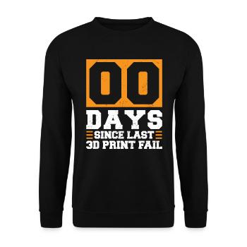 00 days since last 3D printing failure - Unisex Sweatshirt - black - Front - Alina (178cm) & Michal (187cm)