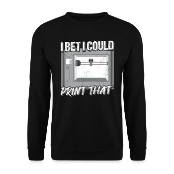 Ich Wette, Ich Könnte Das Drucken - 3D Druck - Unisex Pullover - Schwarz - Vorne - Alina (178cm) & Michal (187cm)