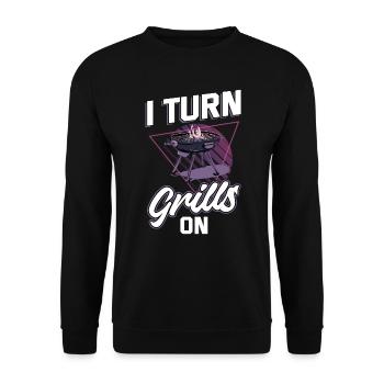 J’allume les grilles - Sweat-shirt Unisexe - noir - Devant - Alina (178cm) & Michal (187cm)