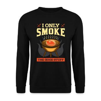 I Only Smoke The Good Stuff Grillmeister BBQ - Unisex Sweatshirt - black - Front - Alina (178cm) & Michal (187cm)