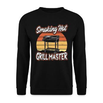 Smoking Hot Grill Master Retro BBQ for BBQ Fans - Unisex Sweatshirt - black - Front - Alina (178cm) & Michal (187cm)
