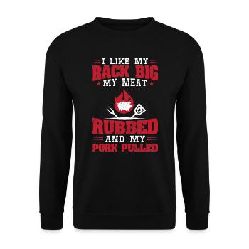 J’aime mes côtes grosses, ma viande assaisonnée - Sweat-shirt Unisexe - noir - Devant - Alina (178cm) & Michal (187cm)