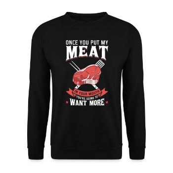 Dès que tu auras ma chair dans ta bouche - Sweat-shirt Unisexe - noir - Devant - Alina (178cm) & Michal (187cm)