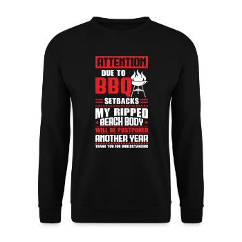 Attention due to BBQ delays - Unisex Sweatshirt - black - Front - Alina (178cm) & Michal (187cm)