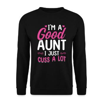 Je suis une bonne tante, je jure beaucoup - Sweat-shirt Unisexe - noir - Devant - Alina (178cm) & Michal (187cm)