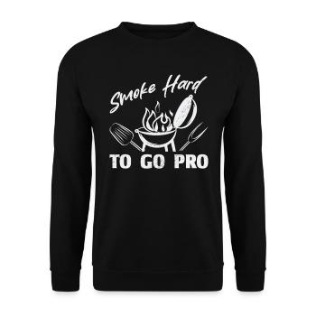 BBQ Passion : Smoke Hard To Go Pro - Sweat-shirt Unisexe - noir - Devant - Alina (178cm) & Michal (187cm)