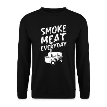 BBQ: Smoke Meat Everyday for barbecue fans - Unisex Sweatshirt - black - Front - Alina (178cm) & Michal (187cm)