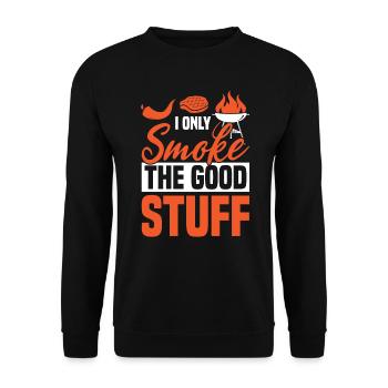 I only smoke the good BBQ humor grilling - Unisex Sweatshirt - black - Front - Alina (178cm) & Michal (187cm)