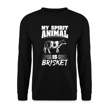 My Spirit Animal Is Brisket BBQ - Unisex Sweatshirt - black - Front - Alina (178cm) & Michal (187cm)