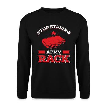 Stop Marveling At My BBQ Rack - Grill Fun - Unisex Sweatshirt - black - Front - Alina (178cm) & Michal (187cm)
