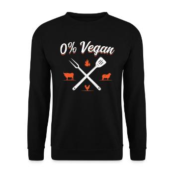 0% Vegan BBQ Meat Lovers Grilling - Unisex Sweatshirt - black - Front - Alina (178cm) & Michal (187cm)