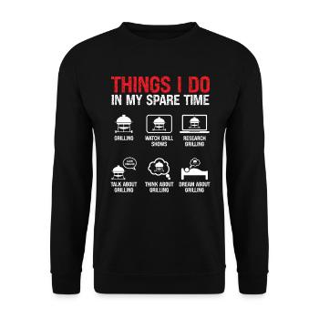 BBQ Activities: Barbecue - Unisex Sweatshirt - black - Front - Alina (178cm) & Michal (187cm)