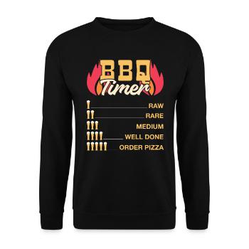 BBQ Timer Perfect for Grill Master Beer Lovers - Unisex Sweatshirt - black - Front - Alina (178cm) & Michal (187cm)