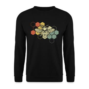Bienen Imker Retro - Unisex Pullover - Schwarz - Vorne - Alina (178cm) & Michal (187cm)