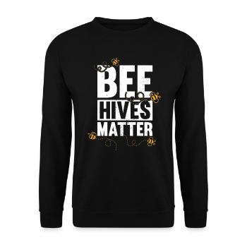 Beehives Matter Bienenhaltung Imkern Honig - Unisex Pullover - Schwarz - Vorne - Alina (178cm) & Michal (187cm)