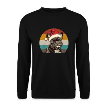 Franzözische Bulldoge Weihnachten Hundeliebhaber - Unisex Pullover - Schwarz - Vorne - Alina (178cm) & Michal (187cm)