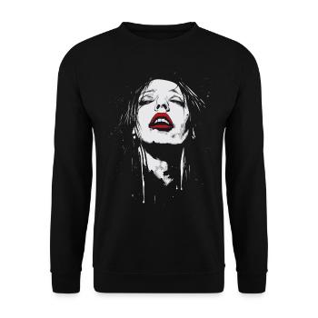 Gothic Pleasure Gesicht - Unisex Pullover - Schwarz - Vorne - Alina (178cm) & Michal (187cm)