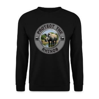 Protect the Rhinos - Unisex Sweatshirt - black - Front - Alina (178cm) & Michal (187cm)