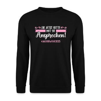 Jugendweihe 2025 Mädchen Junge - Unisex Pullover - Schwarz - Vorne - Alina (178cm) & Michal (187cm)