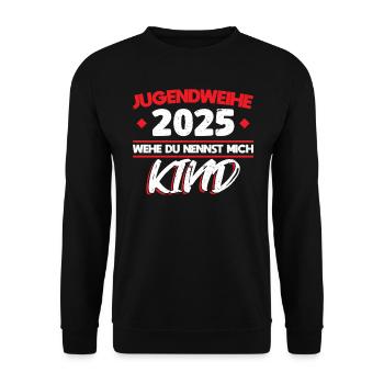 Jugendweihe 2025 Mädchen Junge - Unisex Pullover - Schwarz - Vorne - Alina (178cm) & Michal (187cm)