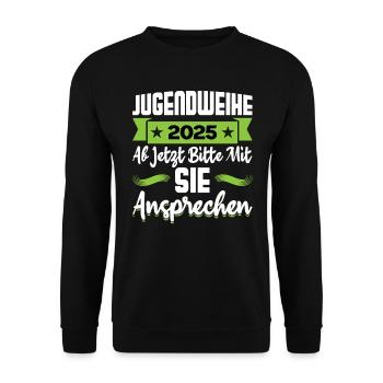 Youth Consecration 2025 Girl Boy - Unisex Sweatshirt - black - Front - Alina (178cm) & Michal (187cm)
