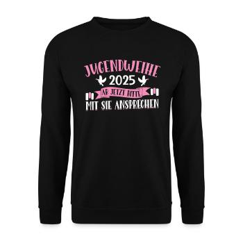 Jugendweihe 2025 Mädchen Junge - Unisex Pullover - Schwarz - Vorne - Alina (178cm) & Michal (187cm)