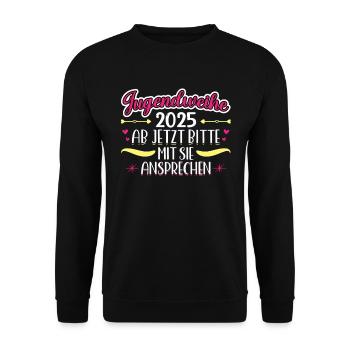 Jugendweihe 2025 Mädchen Junge - Unisex Pullover - Schwarz - Vorne - Alina (178cm) & Michal (187cm)