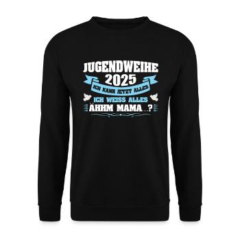 Youth Consecration 2025 Girl Boy - Unisex Sweatshirt - black - Front - Alina (178cm) & Michal (187cm)