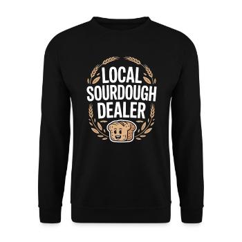 Marchand de levain local Statement Bread Lover - Sweat-shirt Unisexe - noir - Devant - Alina (178cm) & Michal (187cm)