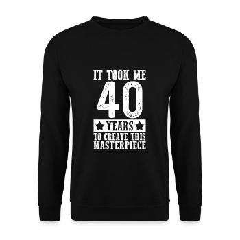 40 ans chef d'oeuvre cadeau anniversaire homme 40e - Sweat-shirt Unisexe - noir - Devant - Alina (178cm) & Michal (187cm)