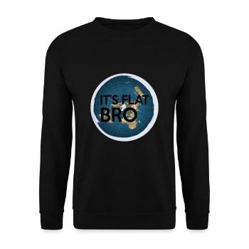 It's Flat Bro - The Earth is Flat Map - Unisex Sweatshirt - black - Front - Alina (178cm) & Michal (187cm)