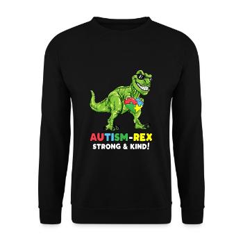 Autism T-Rex Dino strong and nice autist gift - Unisex Sweatshirt - black - Front - Alina (178cm) & Michal (187cm)