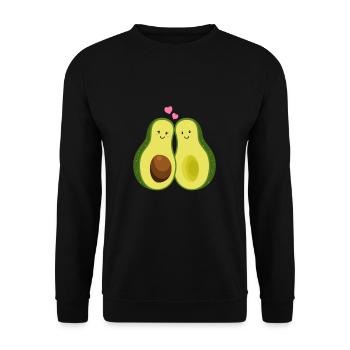 Avocado Familie Baby Verkündung schwanger Geschenk - Unisex Pullover - Schwarz - Vorne - Alina (178cm) & Michal (187cm)