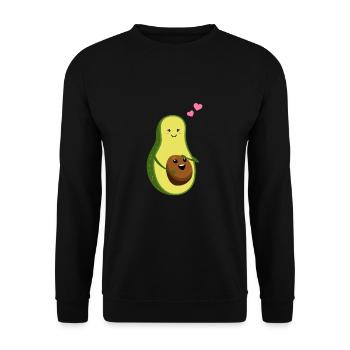 Avocado Mama schwanger Baby Babyparty Geschenk - Unisex Pullover - Schwarz - Vorne - Alina (178cm) & Michal (187cm)
