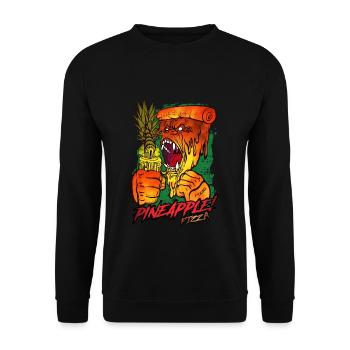 Gorilla Ananas Anti Pizza Hawaï Cadeau Haters - Sweat-shirt Unisexe - noir - Devant - Alina (178cm) & Michal (187cm)