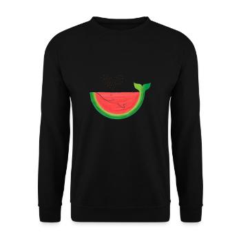 Melon whale melon whale watermelon summer gift - Unisex Sweatshirt - black - Front - Alina (178cm) & Michal (187cm)