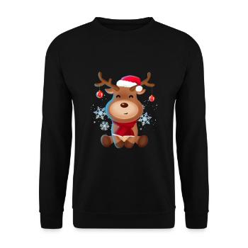 Reindeer with cap girlfriend christmas gift - Unisex Sweatshirt - black - Front - Alina (178cm) & Michal (187cm)