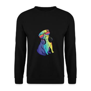 Electro Music Dj Pug Techno Festival Gift - Unisex Sweatshirt - black - Front - Alina (178cm) & Michal (187cm)