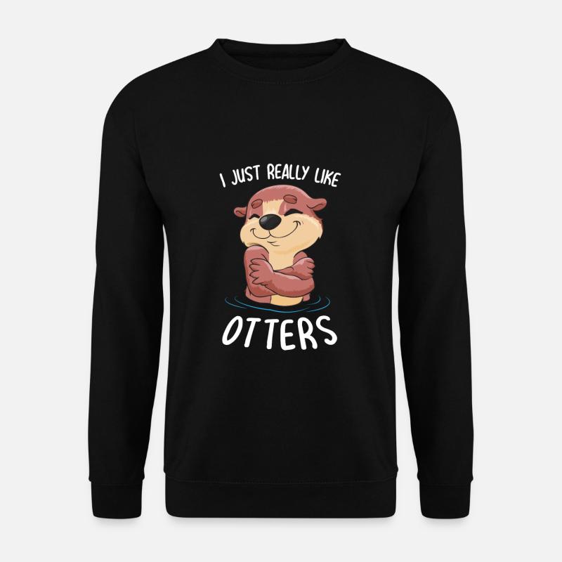 Ich mag Otter süßer Marder Otterliebhaber Geschenk - Unisex Pullover - Schwarz