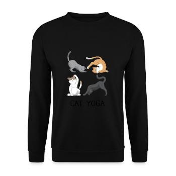 Yoga Cats Meditation Cat lovers gift - Unisex Sweatshirt - black - Front - Alina (178cm) & Michal (187cm)