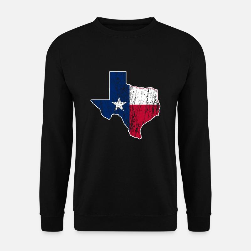 Carte du drapeau rétro du Texas - Sweat-shirt Unisexe - noir