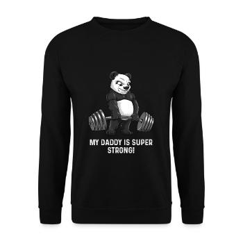 Panda deadlift mon papa est un cadeau d'enfant fort - Sweat-shirt Unisexe - noir - Devant - Alina (178cm) & Michal (187cm)