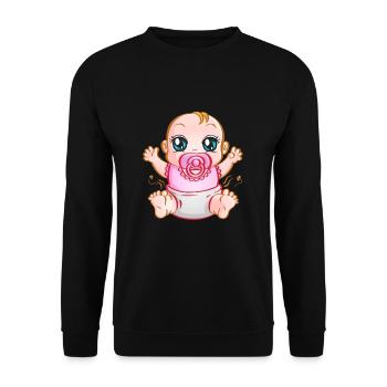 Baby Mädchen Schwangerschaft Babyparty Geschenk - Unisex Pullover - Schwarz - Vorne - Alina (178cm) & Michal (187cm)
