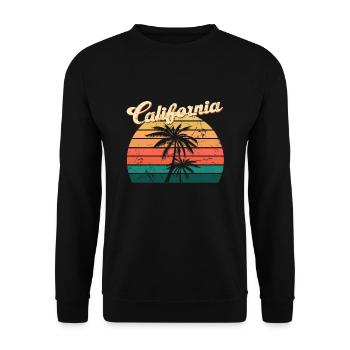 Vintage plage rétro Californie palmiers tropicaux - Sweat-shirt Unisexe - noir - Devant - Alina (178cm) & Michal (187cm)