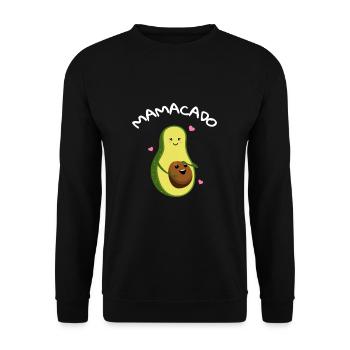 Mamacado Avocado Mama schwanger Babyparty Geschenk - Unisex Pullover - Schwarz - Vorne - Alina (178cm) & Michal (187cm)