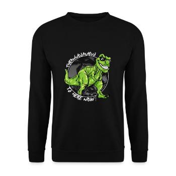 T-Rex Tyrannosaurus Costume Dino Boy Gift - Unisex Sweatshirt - black - Front - Alina (178cm) & Michal (187cm)
