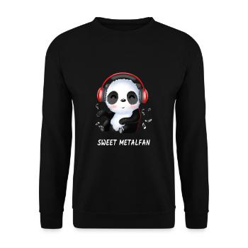 Panda Metal Fan Heavy Metal Metaller Geschenk - Unisex Pullover - Schwarz - Vorne - Alina (178cm) & Michal (187cm)