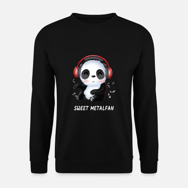 Panda Metal Fan Heavy Metal Metaller Geschenk - Unisex Pullover - Schwarz