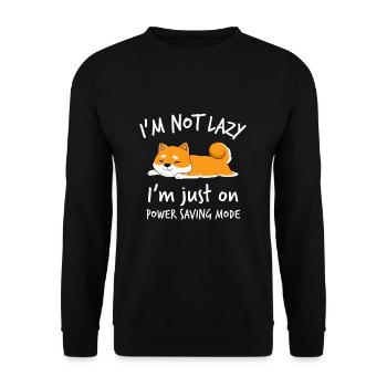 I'm not lazy Shiba Inu Geschenk Faulenzer Hund - Unisex Pullover - Schwarz - Vorne - Alina (178cm) & Michal (187cm)